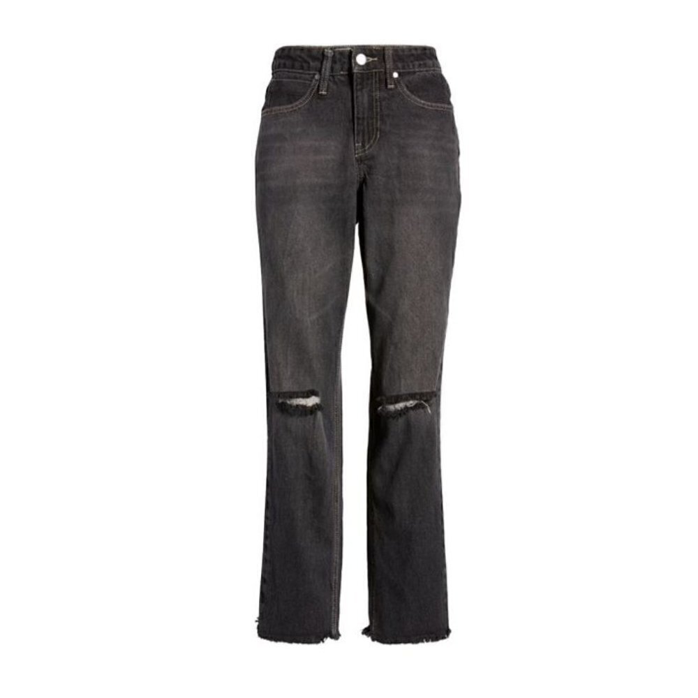 NWT BP. Women's Size 24 Ripped High Waist Ankle Mom Jeans In Vintage Black